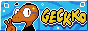 Website button. It has an avatar on the left, a humanoid, orange gecko with glasses, and the name Geckko is written near them